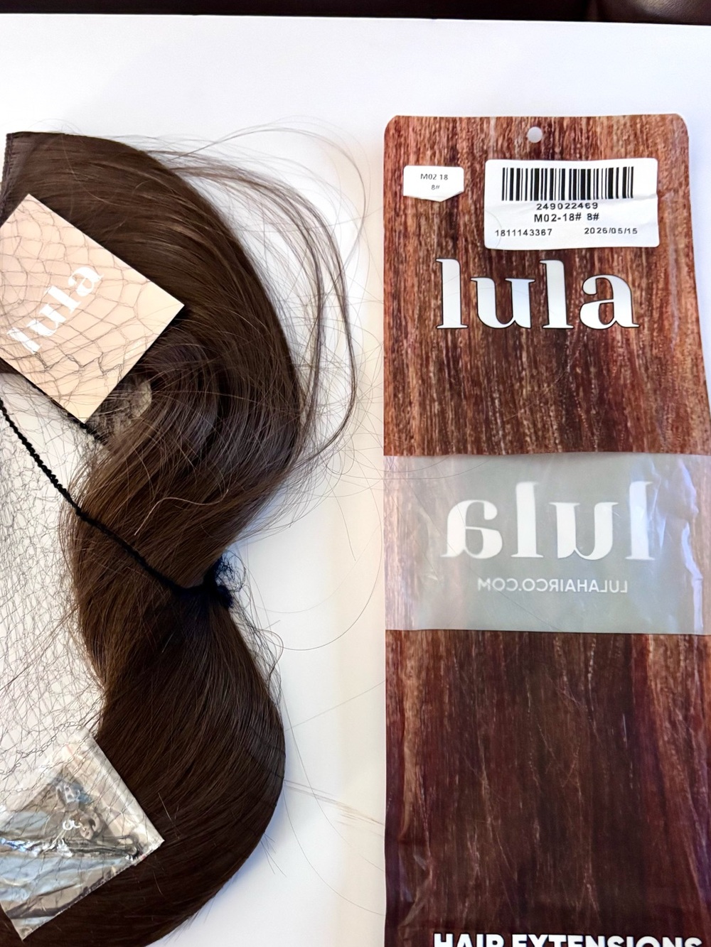 Lula Secret Hair Extensions Halo-Style Wire M02 - 18 in. Shade 8# Medium Brown